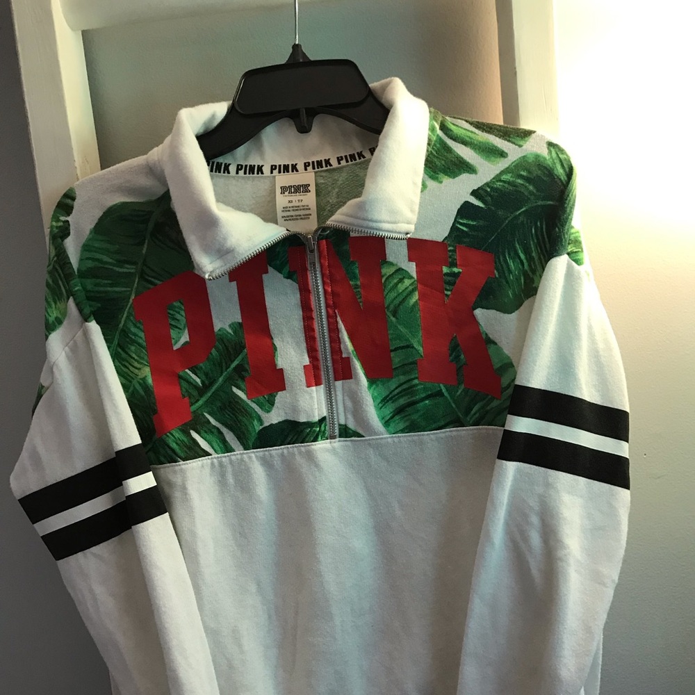 Pink half zip sweatshirt